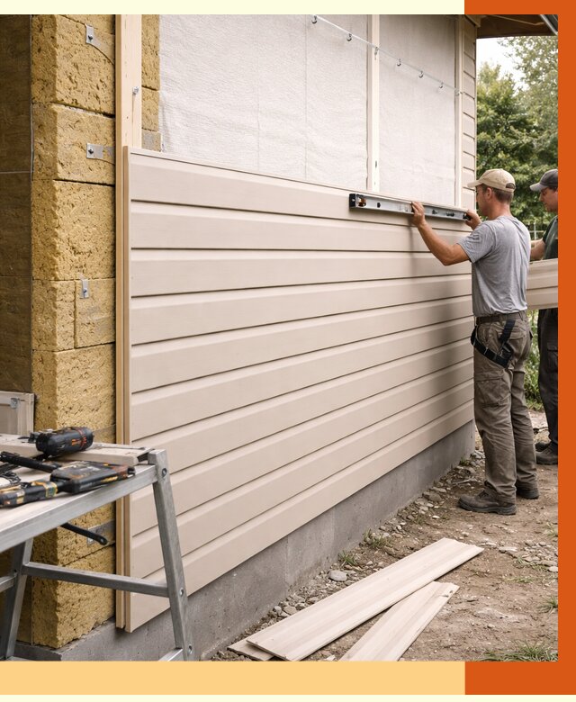 Монтаж сайдинга после утепления в Павловском Посаде от 1880 руб. — обшивка и облицовка | ТепломастерПвл